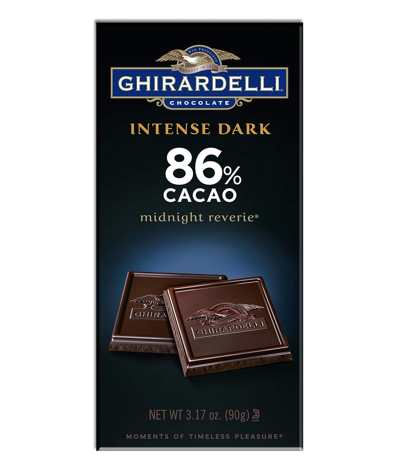 Ghirardelli Chocolate Intense Dark Bar, Midnight Reverie, 3.17 Oz, Pack of 6