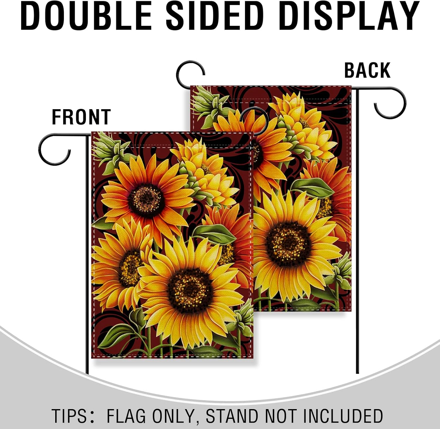 Artofy Home Decorative Sunflowers Garden Flag, Summer Fall House Yard Outdoor Welcome Decor Autumn Vintage Outside Flower Decoration Sign, Farmhouse Seasonal Small Burlap Flag Double Sided 12 x 18 - Image 4