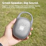 Monster S370 Ultra-Portable Bluetooth Speaker with Integrated Carabiner Clip, IPX7 Waterproof, 29H Playtime, Bluetooth 6.0, TWS Pair Clip-On Speaker for Outdoor, Hiking, Beach, Shower & Travel, Gray