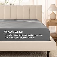 Vista 48 de Bare Home 100% Organic Cotton Sateen Fitted Sheet - Smooth Sateen Weave - Breathable & Cooling - Hotel Luxury - Durable Fitted Sheet - Deep Pocket
