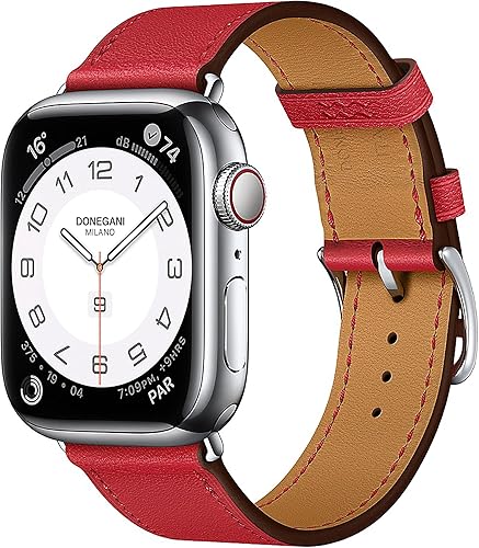 Miniatura 1 de LB1 - Correa de cuero compatible con Hermes Apple Watch Series Ultra 9 8 7 6 5 4 3 2 1 SE  1.929 in, 1.772 in, 1.732 in, 1.654 in, 1.614 in, 1.575