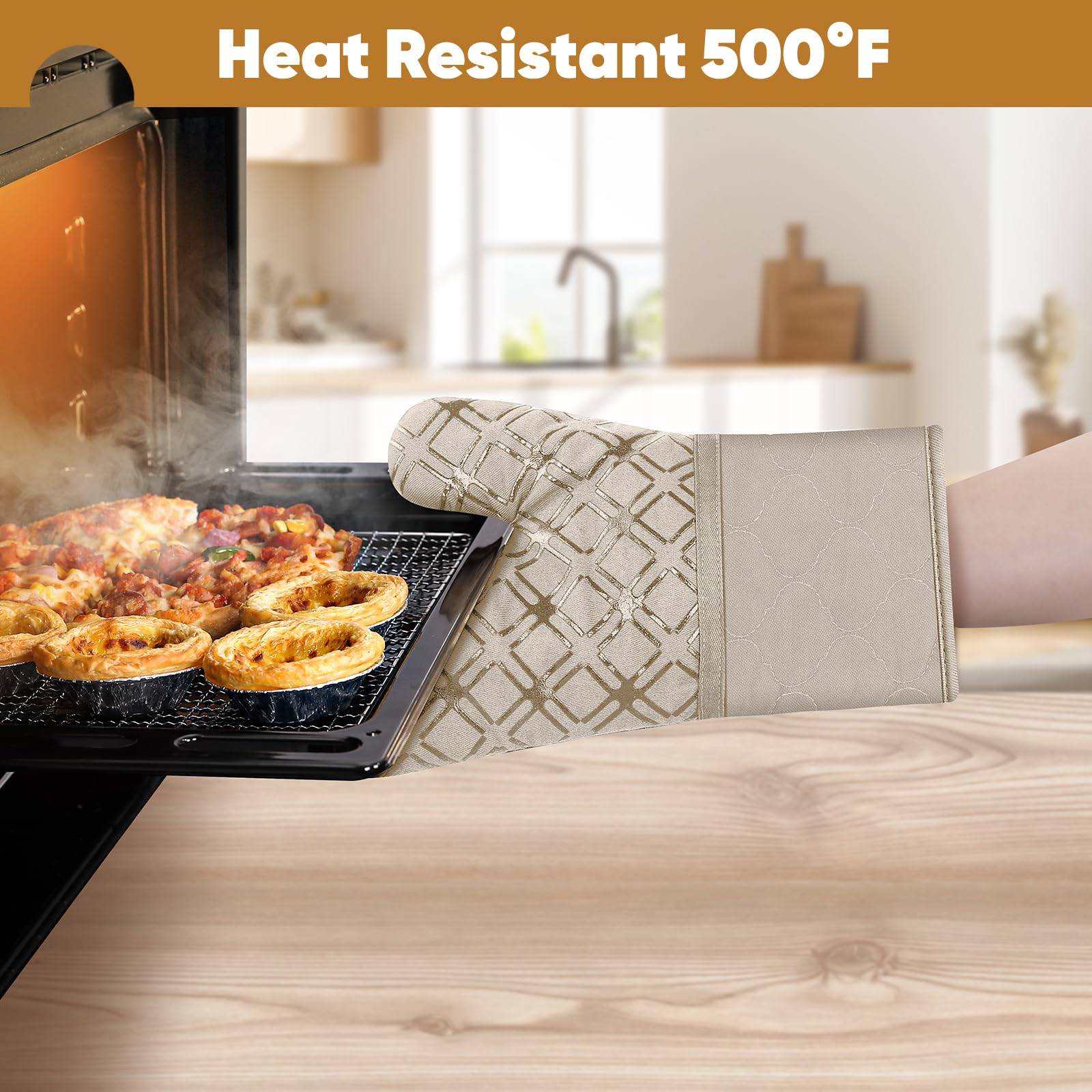 Juego de 6 manoplas de horno y soportes para ollas con paño de limpieza de microfibra, manoplas de horno de silicona y soporte para ollas, paños de cocina para cocina, guantes de horno y almohadillas