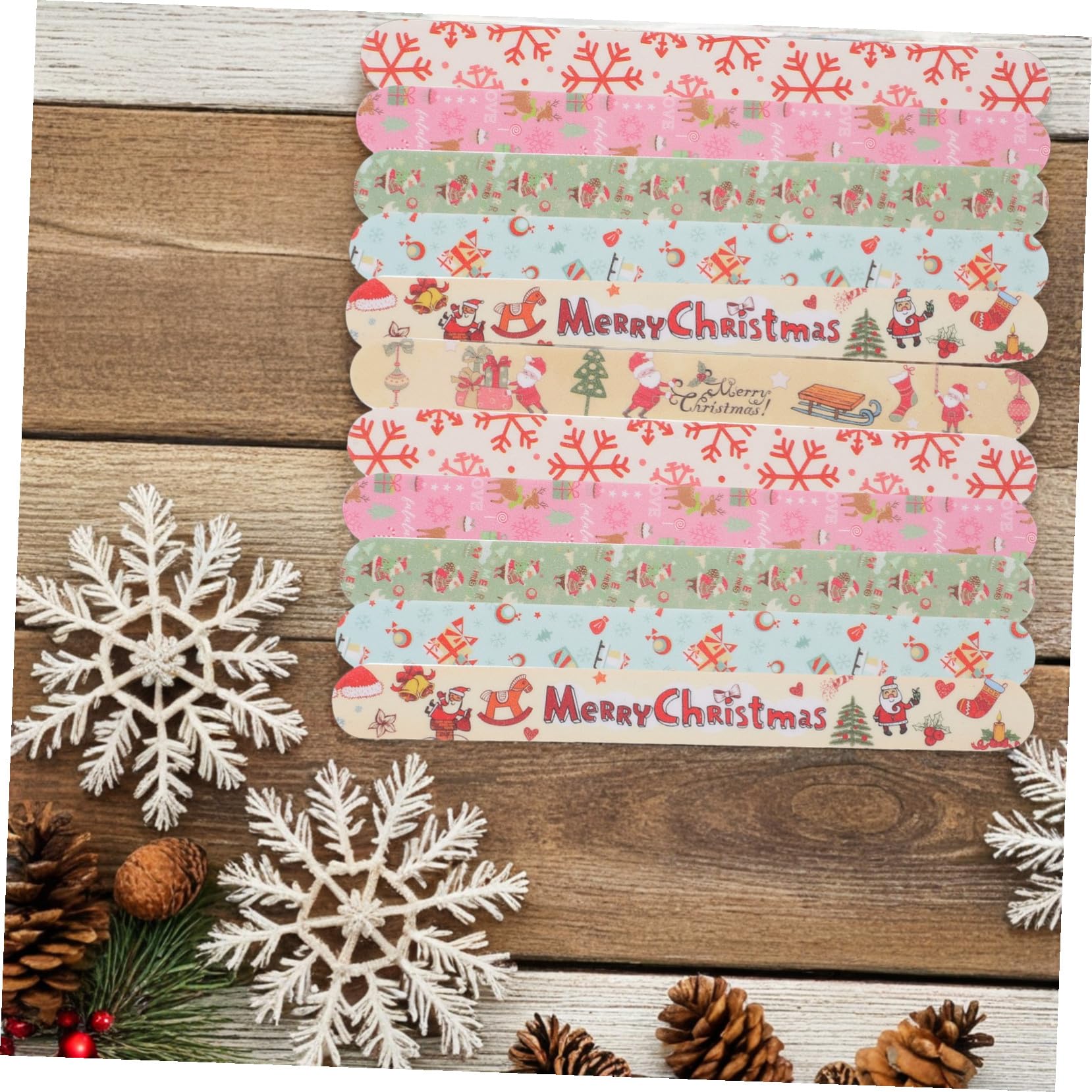 24 Stück Teiliges Weihnachts-nagelfeilen Eva-schutzhülle Professionelle Handnagelfeilen zum Formen Schleifen und Polieren für Maniküre und Pediküre Diy-nagelpflege für Damen und