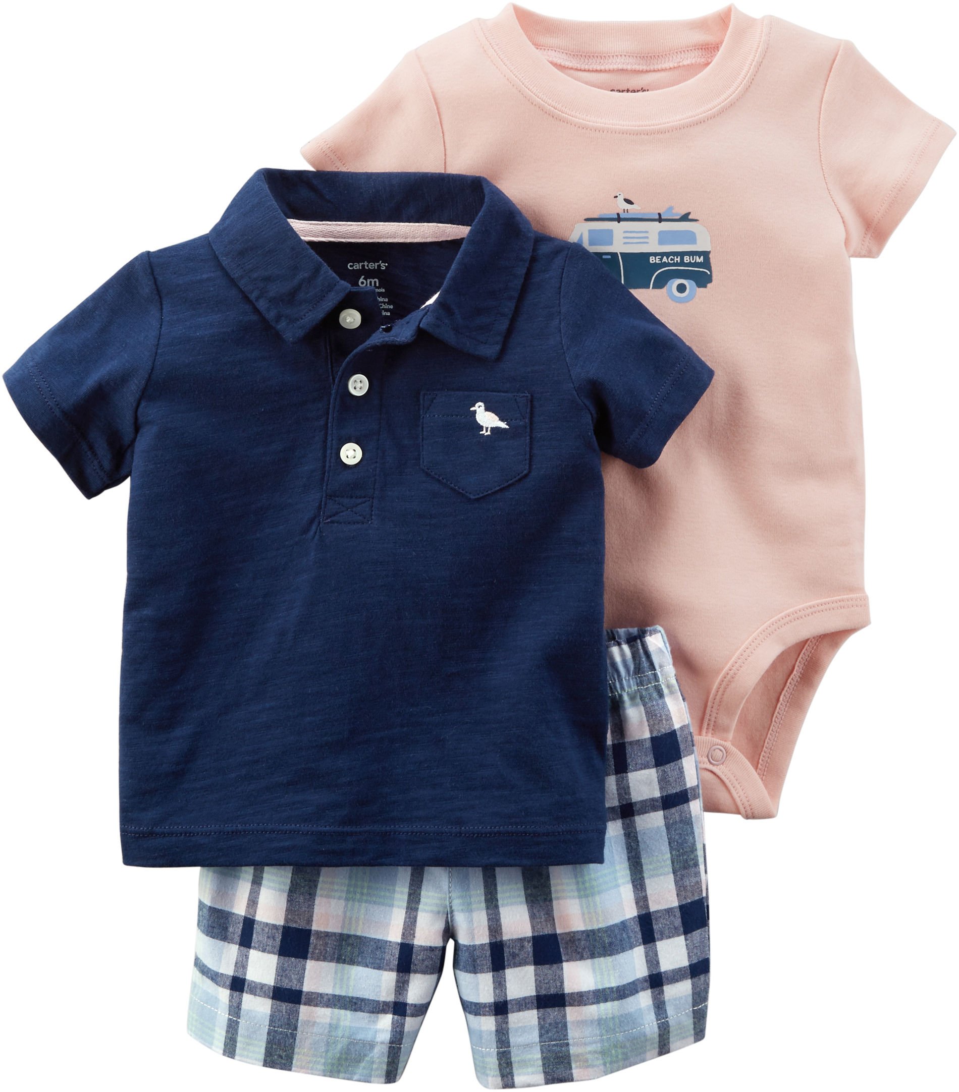 Carter's Set corto pequeño de 3 piezas para bebé-niños