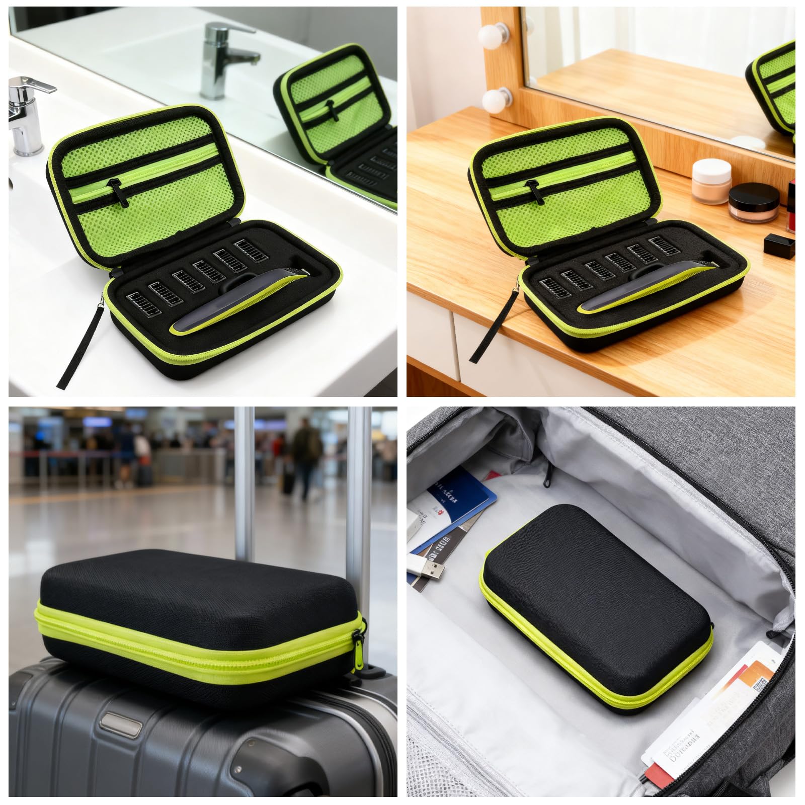 Porta Rasoio, Custodia Trimmer Portatile Custodia Rigida da Viaggio, Lama Robusta e Supporto Lame con Spugna, Impermeabile Borsa da Viaggio Rigida in EVA, Compatibile con Philips Oneblade