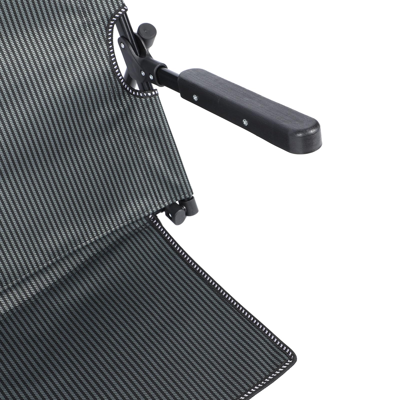 Respaldo de Cama Elevable Ajustable para Personas Mayores y Embarazadas de 70 Cm de con Almohada para la Cabeza y Reposabrazos para Leer Descansar Raya Azul Oscuro