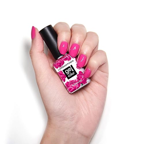Miniatura 54 de LONDONTOWN Esmalte de uñas de gel UV/LED, de larga duración, resistente al astillado, color de alto brillo, esmalte rosa brillante, 0.4 fl oz/.40