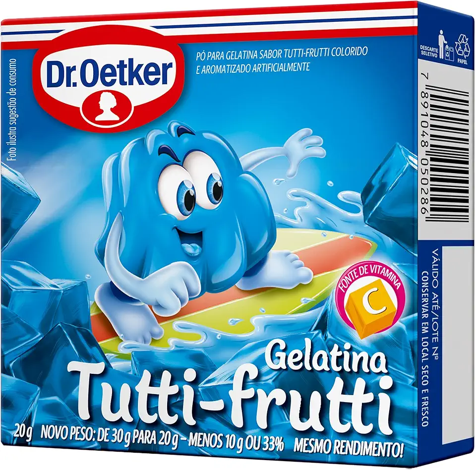 Dr.Oetker Dr. Oetker Gelatina Em Pó Sabor Tutti-Frutti Sobremesa Com Sabor E Consistência Deliciosa Para Toda A Família Fácil De Fazer 20G