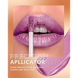 MAKI YIKA Pink Lipstick for Women Metallic Lipsticks Glitter Long Lasting Lipstick No Smudge No Transfer Liquid Lip Gloss (BR012 Paradise)