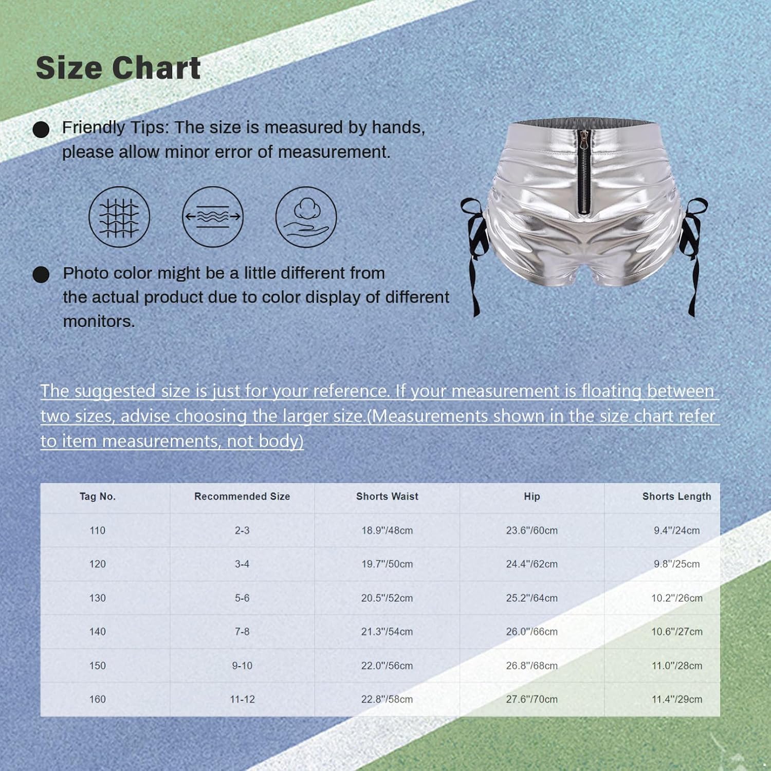YiZYiF Kids Girls Shiny Metallic Street Dance Hot Pants Drawstring Jazz Dance Shorts Gymnastics Ballet Bottoms