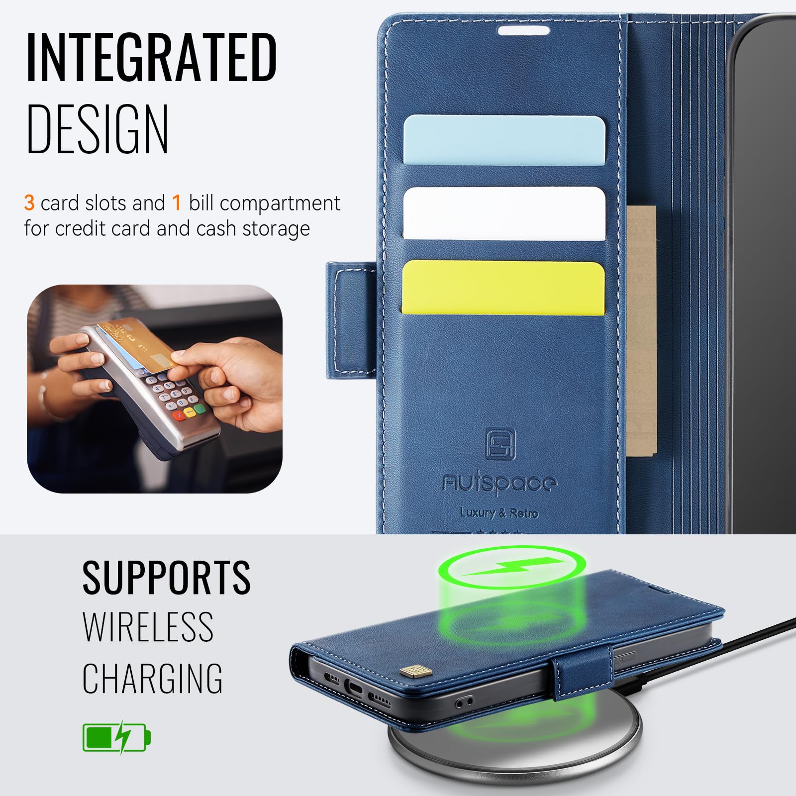 Custodia Portafoglio Per IPhone 16E - Pelle PU Con Blocco RFID, 4 Slot Carte E Supporto Magnetico