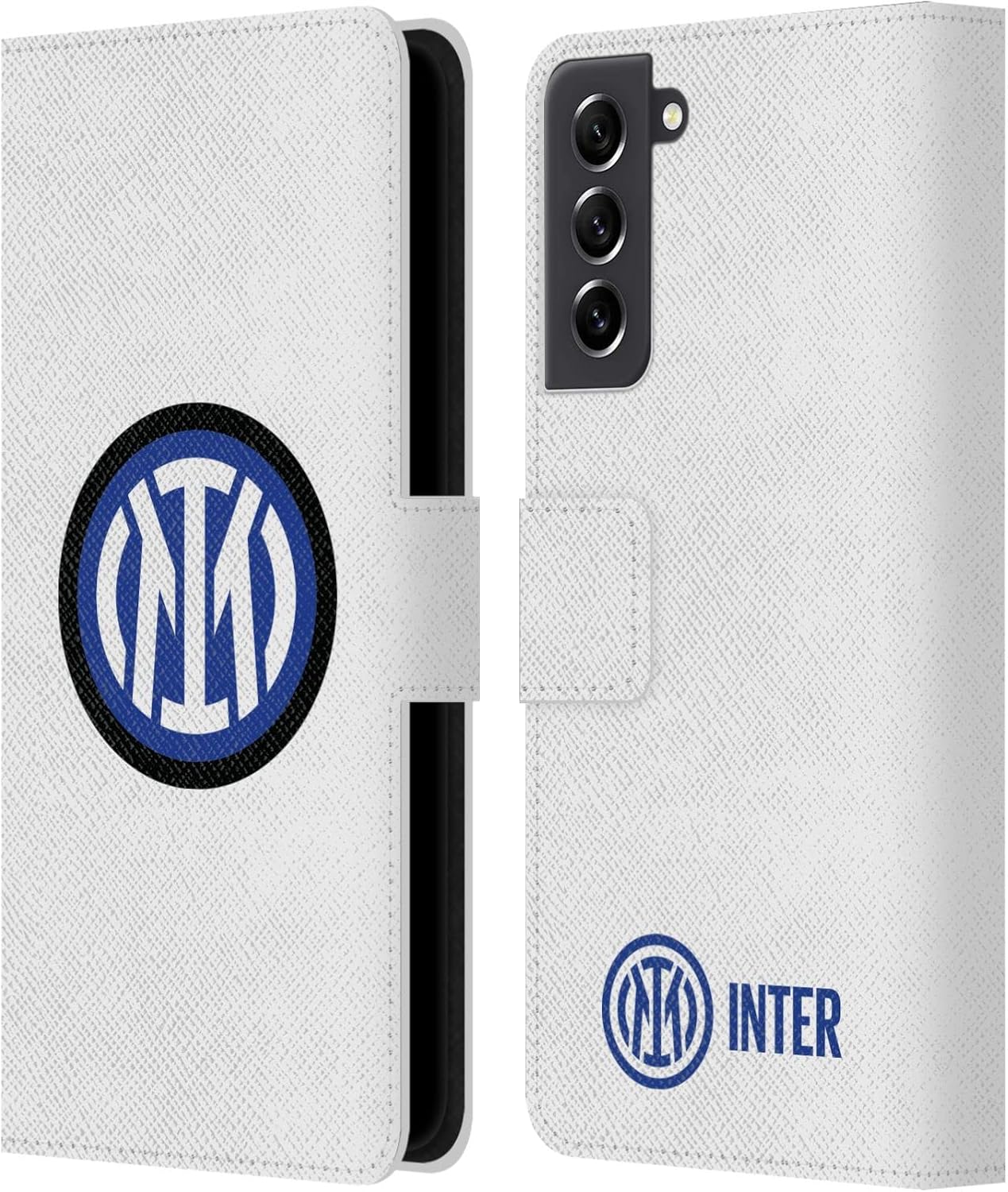 Head Case Designs Officially Licensed Inter Milan Logo On White Badge Leather Wallet Case Compatible with Samsung Galaxy S21 FE 5G