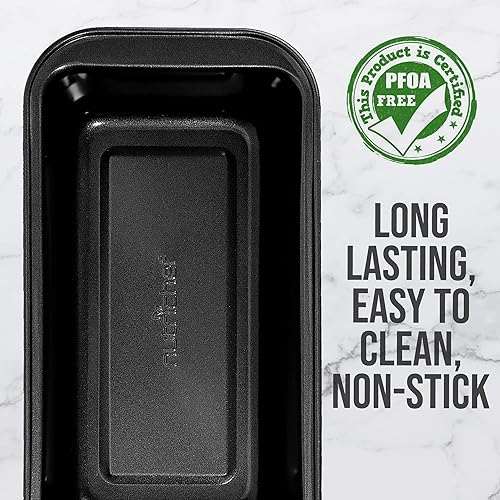 Miniatura 3 de NutriChef Sartén antiadherente para hornear de acero al carbono negro, utensilios para hornear de metal de calidad comercial para restaurantes,