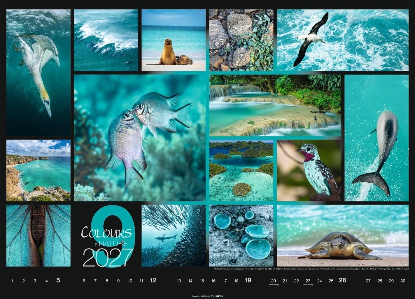 Colours of Nature Kalender 2027: Großer Foto-Wandkalender im Querformat 68 x 49 cm. Natur-Kalender 2027 mit harmonischen Bild- und Farbkompositionen für jeden Monat.
