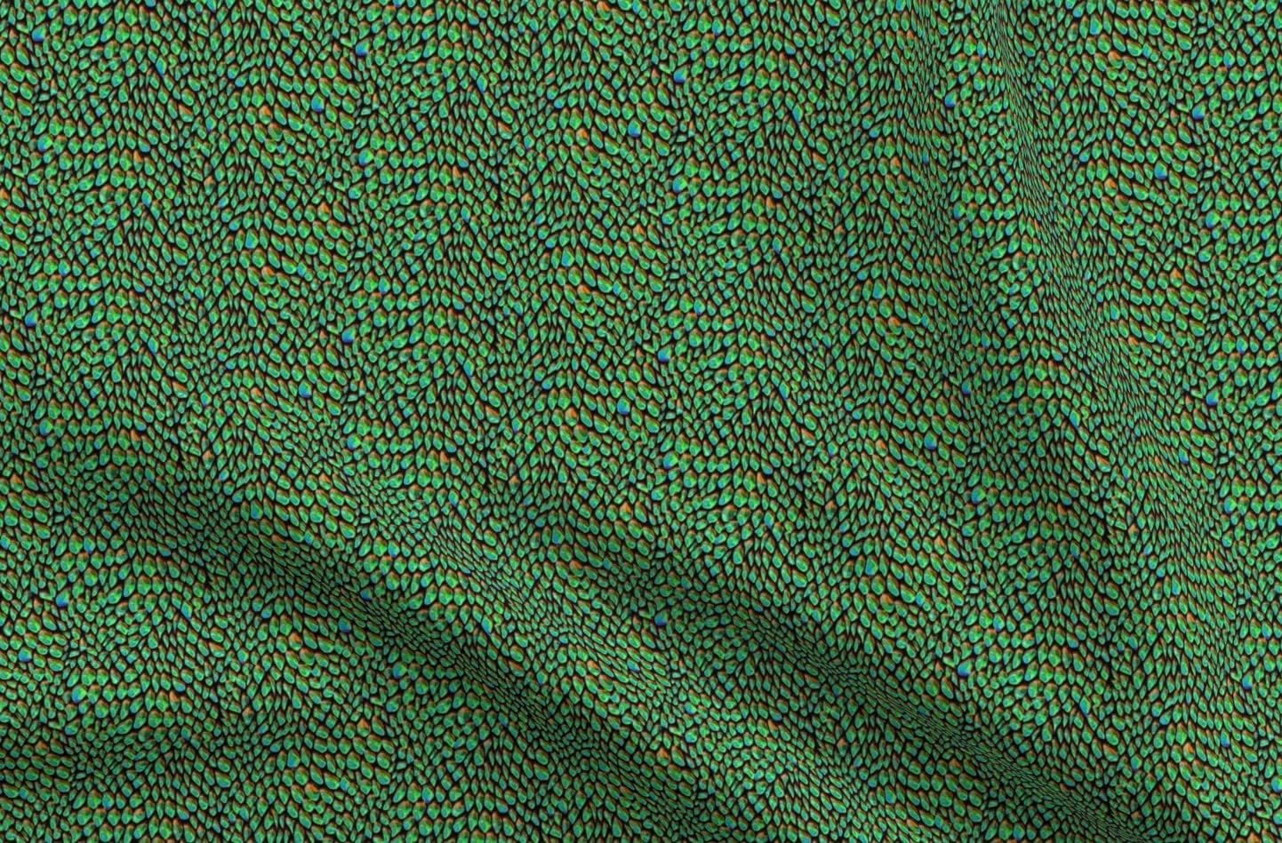 Spoonflower Fabric - Green Dragon Scales Scale Fantasy Costume Dragons Whimsical Printed on Organic Cotton Sateen Fabric by The Yard - Sewing Quilting Apparel Home Decor