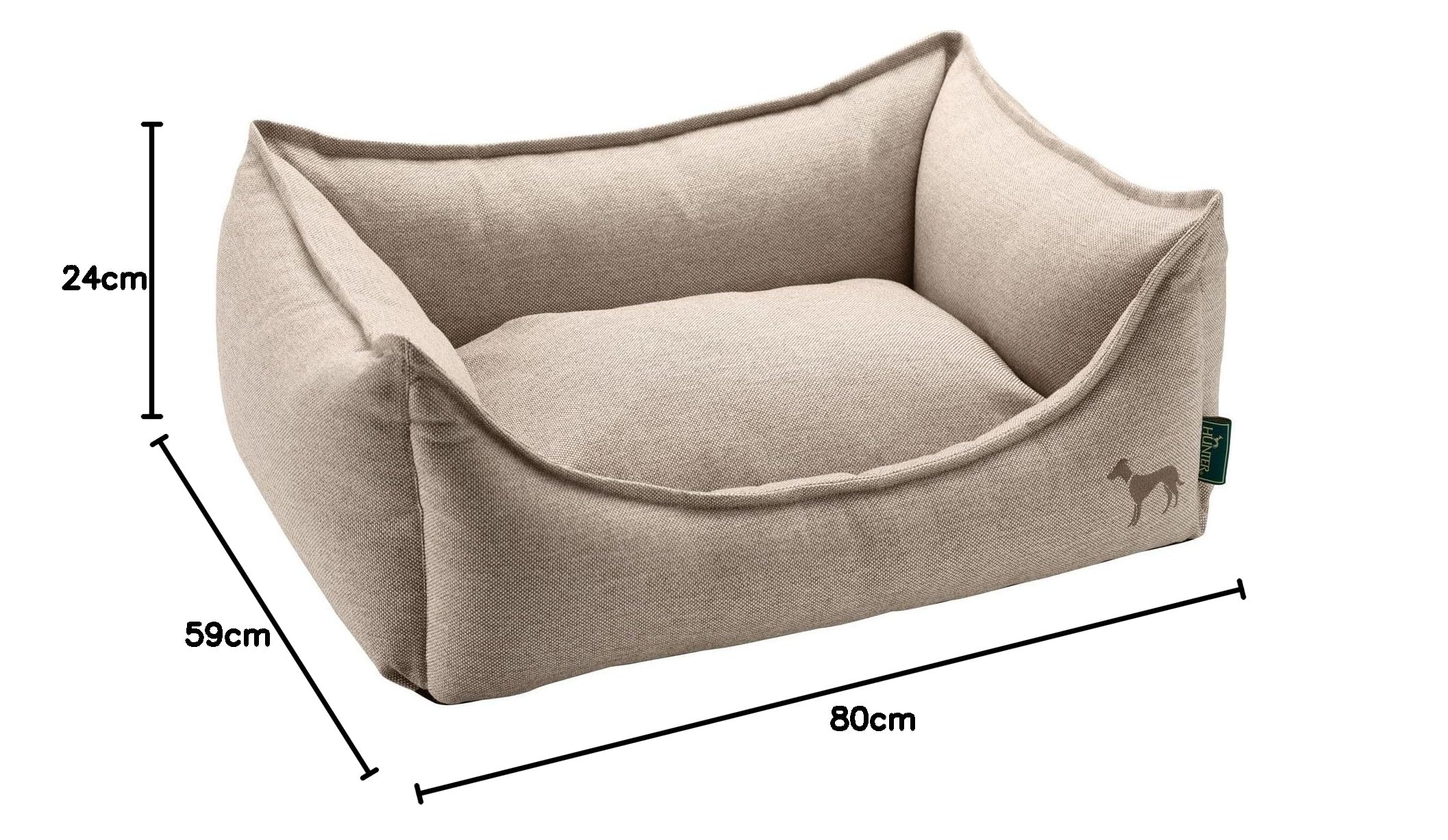 HUNTER Living 60857 - Cama para Perro (80 x 59 x 24 cm), Color Beige