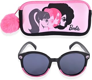 Barbie Girl's Cat Eye Sunglasses and Handled Hard Case Set