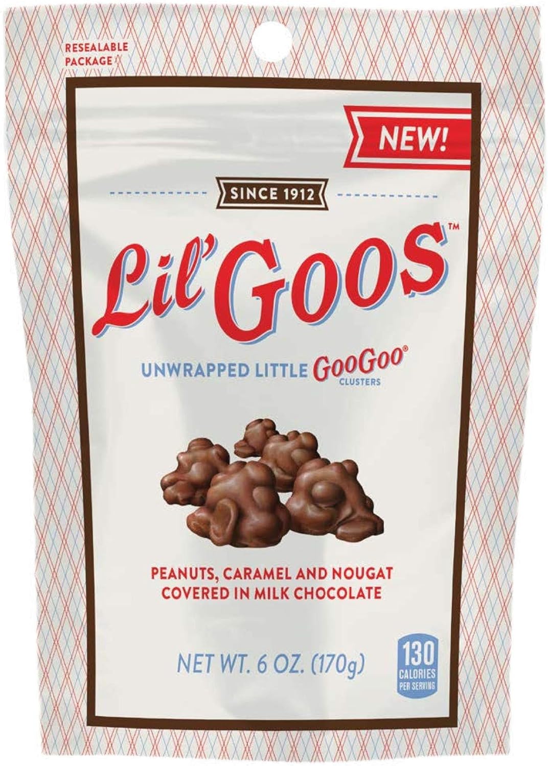 Goo Goo Cluster Lil' Goos Snack Sized Goo Goo Clusters in Resealable Pouch 6 oz