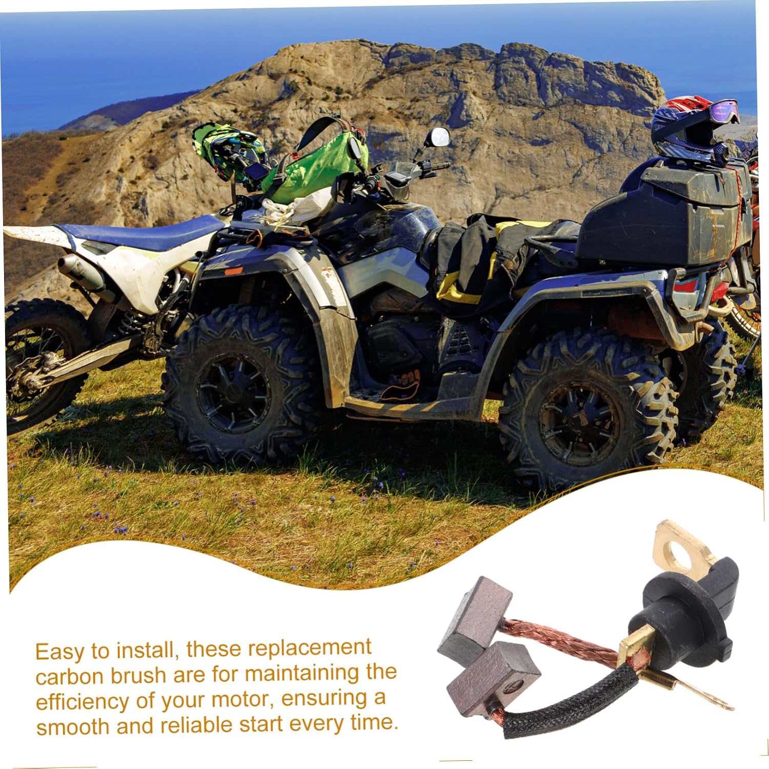 GANAZONO 2Pcs Durable Starter Motor Carbon Brush Replacement for Motorcycles Scooters Atvs Enhance Starting Efficiency Performance Essential Motor Brush Parts