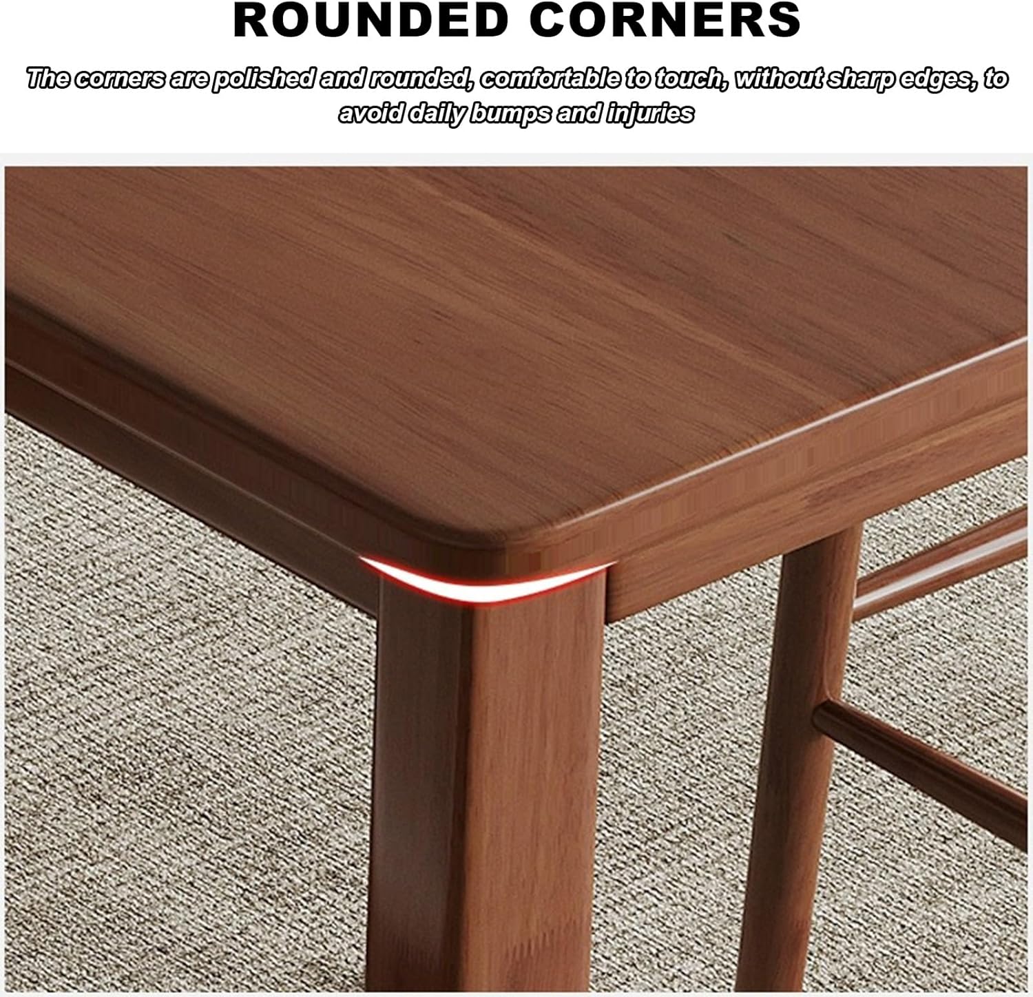 Modern Rectangular High Top Wooden Dining Table - Narrow Coffee Bar Table for Kitchen & Balcony - Stylish Long Wall Table, Easy Assembly (Stools Sold Separately)