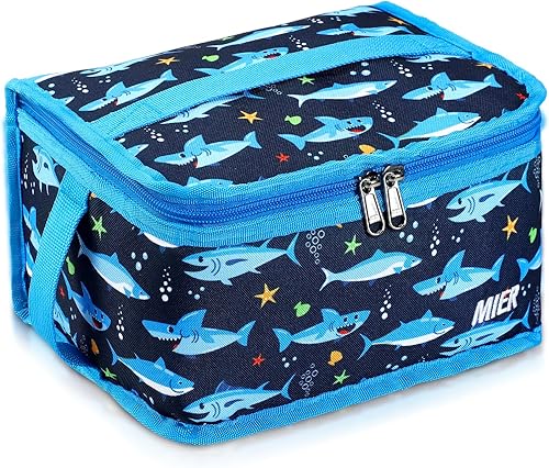 Miniatura 13 de MIER Lonchera pequeña para niños y adultos, compacta con aislamiento, mini hielera térmica portátil para viajes de trabajo, escuela, color azul Azul