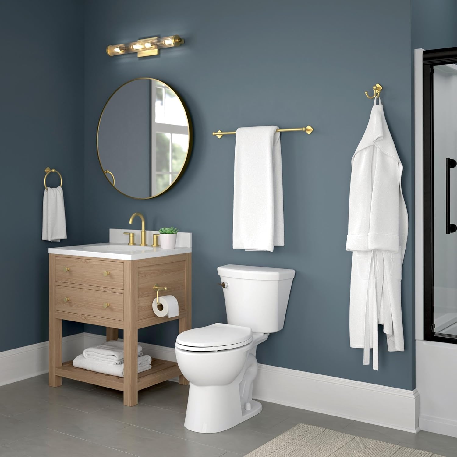 Franklin Brass Gainesville (1-Pack) 18'' Towel Rack w/ 6" Extender for Bathroom Satin Gold Towel Bar for Bathroom Wall Mounted Towel Holder Rod GNV26-SG - Image 5