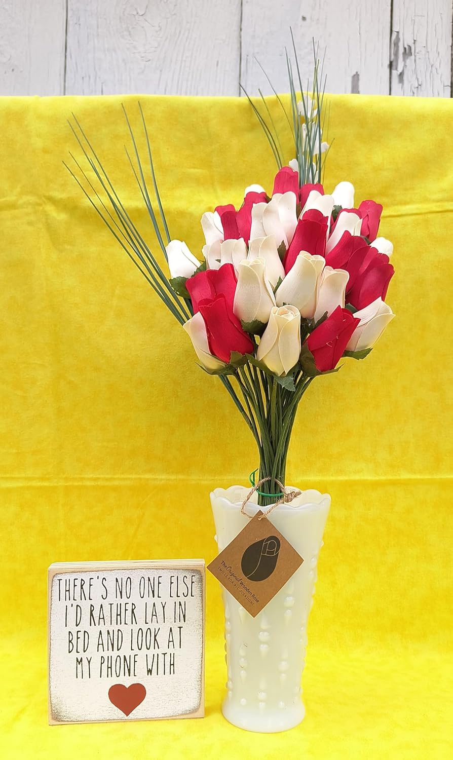 Valentines Day Red and White Flower Bouquet (3 Dozen)