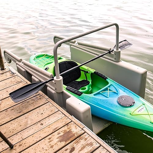 Personal Kayak Launch Station to Safely Launch Kayaks, Canoes, and Stand Up Paddle Boards, for Fixed Docks, 85-Inch x 48-Inch x 50-Inch, Tan