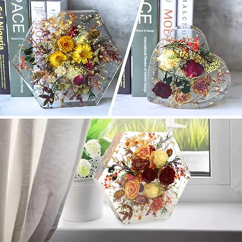 Miniatura 4 de 3PCS Moldes de Resina de Silicona, Molde de Fundición de Resina Epoxi para Manualidades para Preservación de Flores Sujetalibros Arte DIY (3)