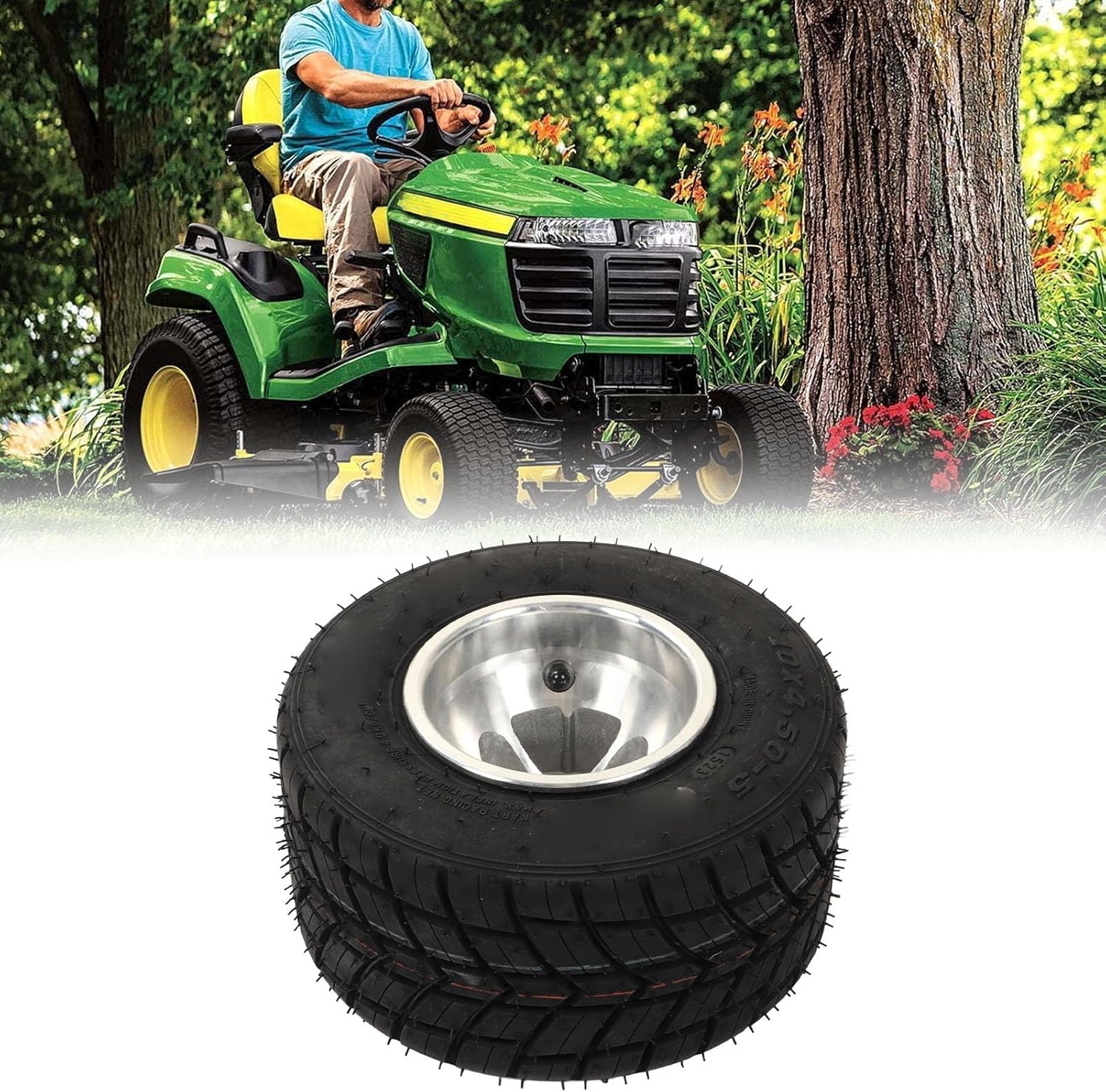 10x4.50‑5 Tire with Hub Explosion Proof Wear Resistant Rubber Duty Wheel Tire Robust Structure for Go Kart for ATV