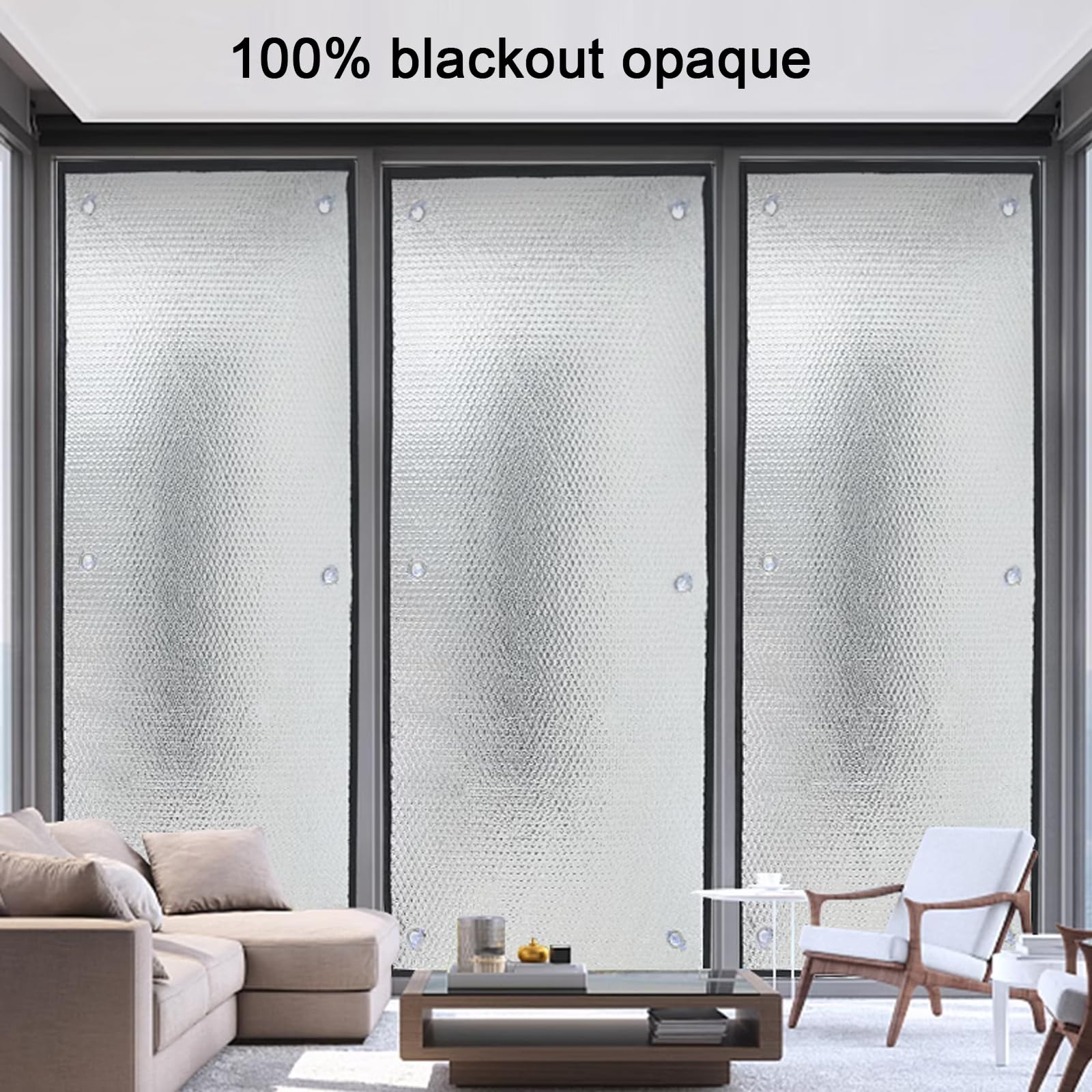 Film de Protection Solaire Anti Chaleur Aluminisé Réutilisable 8 mm d'Épaisseur 40x80 cm