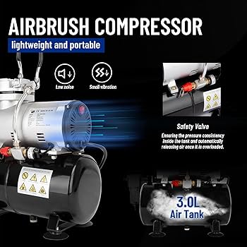 Amazon.co.jp: Timbertech エアブラシコンプレッサー 高性能
