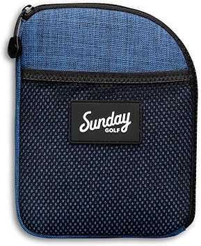 Sunday Golf Golf Valuables Pouch with Clip Zippered, Water Resistant Nylon, for Extra Tees, Pencils, Ball Markers Blue/Black