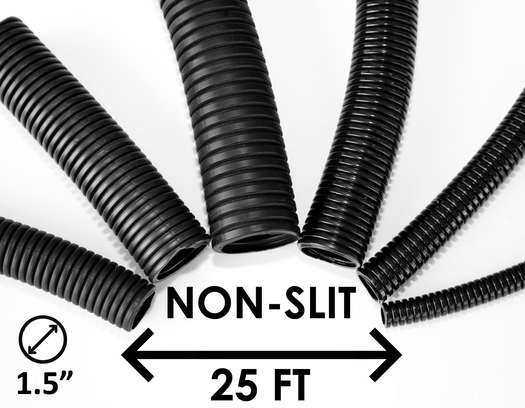 Przewód 3,8 cm (3,8 cm), nieszczelinowy, falisty, elastyczny, wewnętrzny przewód - 60 m, czarny