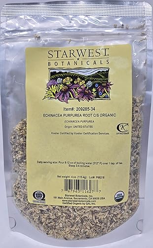 Starwest Botanicals, Raíz de purpurea de equinácea orgánica C/S, 4oz
