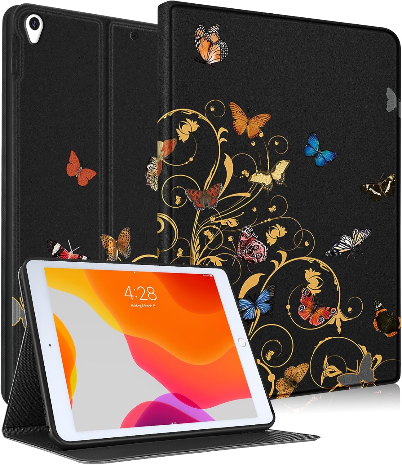 Uppuppy for iPad Air 3rd Generation Case, for Apple iPad Pro 10.5 Inch Case Cute Kids Women Girls Teens Girly Kawaii Folio Floral Pretty Unique Design Cover for iPad Air 3 Gen 2019, Pro 10.5 Cases