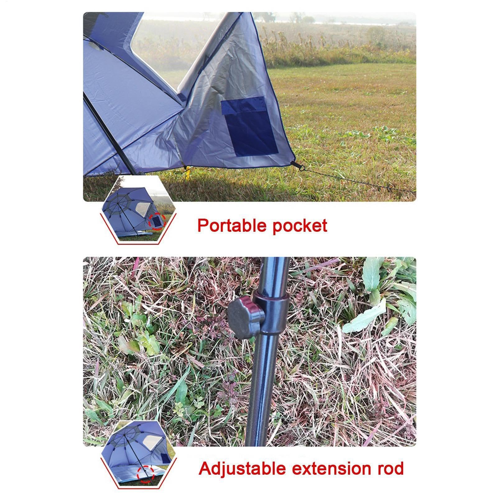 Parasol Wędkarski Składana Osłona Przeciwsłoneczna z Filtrem UV | Parasol Plażowy Na Zewnątrz, Patio, Basen, Sport, Park, Podwórko, Kemping, Piesze Wędrówki, Podróże, Piknik, Dla Kobiet i