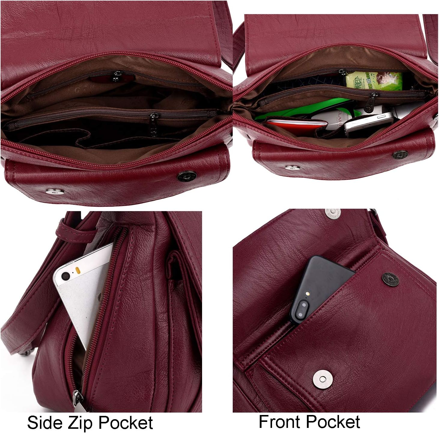 Crossbody Purses for Women PU Leather Hobo Shoulder Bags Travel Purses and Handbags Medium Pocketbooks - Image 4