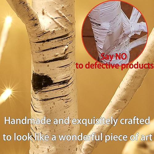 Miniatura 7 de Fudios Árboles iluminados para interiores de 4 pies con 160 luces LED de eucalipto artificial con luces para exteriores, planta falsa para