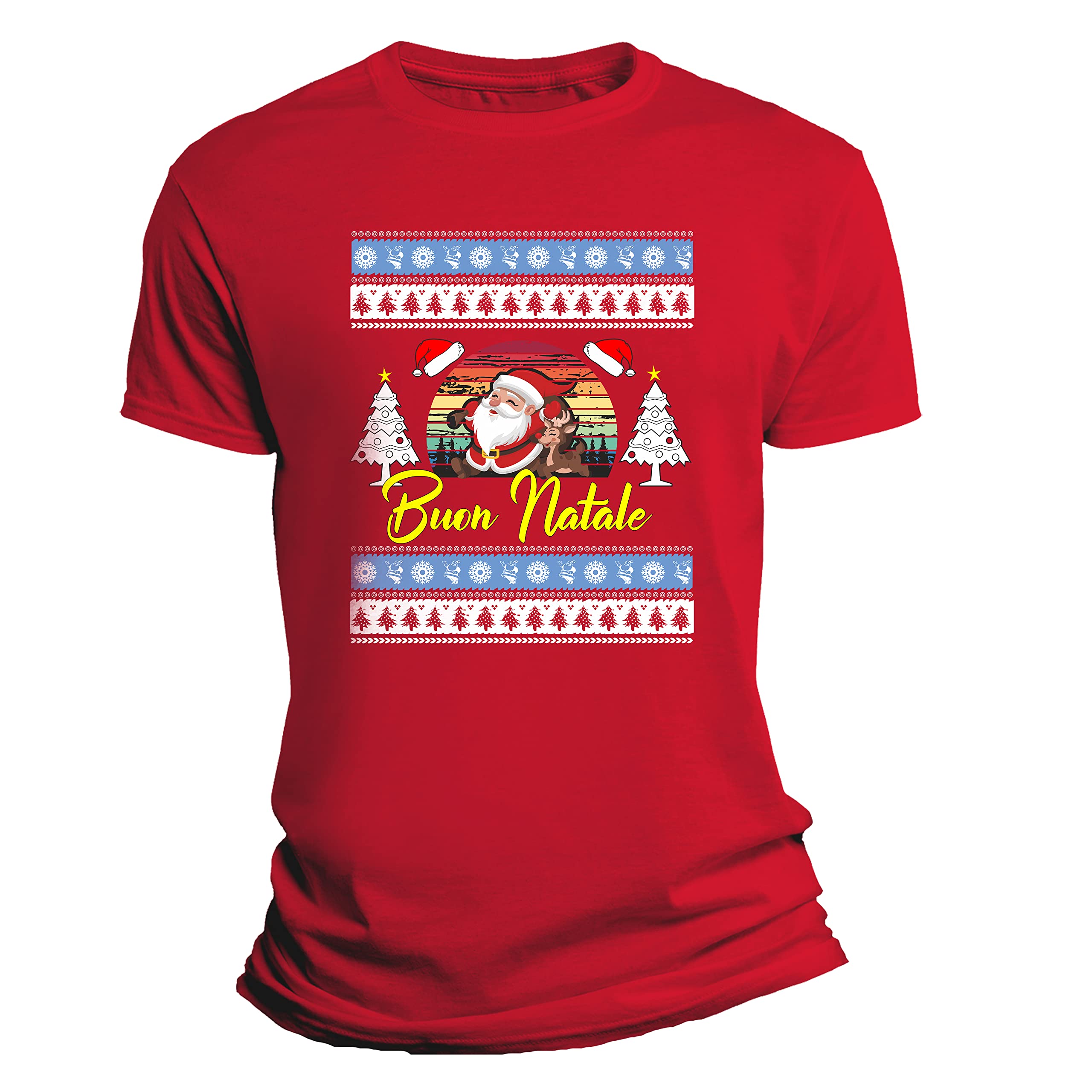 Tris Famiglia Magliette Natale - 3 Tshirt - Buon Natale - papà - Mamma - Figlio - Figlia - Coordinato Natalizio