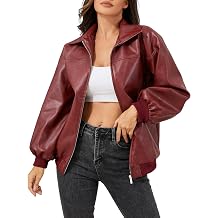 Leather Jacket Women Vintage Washed Faux Oversized Casual Motorcycle Biker Bomber Coats With Pockets 2025 Y2K Trendy