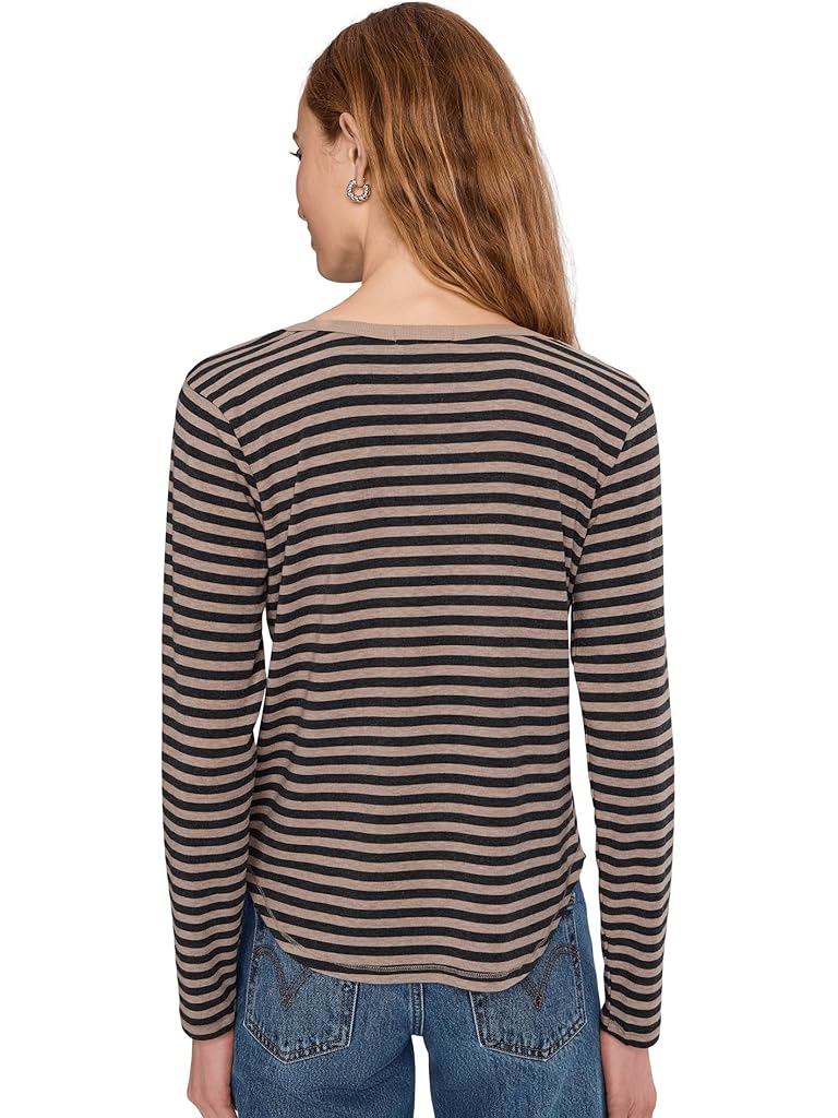 Gray Mod-o-doc Long Sleeve Slim Shirttail Henley