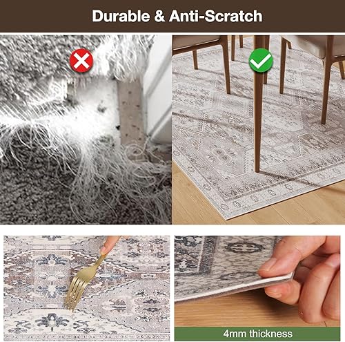 Miniatura 58 de Tapete de plástico transparente para debajo de la mesa de comedor, 4 pies, redondo, antideslizante, impermeable, alfombra de vinilo para el hogar