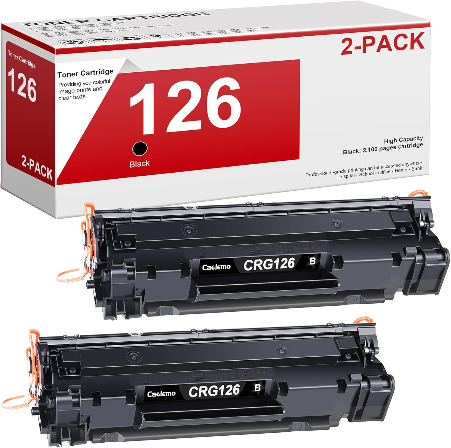 126 Black Toner Cartridge Replacement for Canon Cartridge 126 Toner Cartridge CRG-126 Work for Canon LBP6230dw Toner imageCLASS LBP6230dw LBP6200d LBP6230 LBP6200 Printer, 2 Pack CRG126 126 Toner