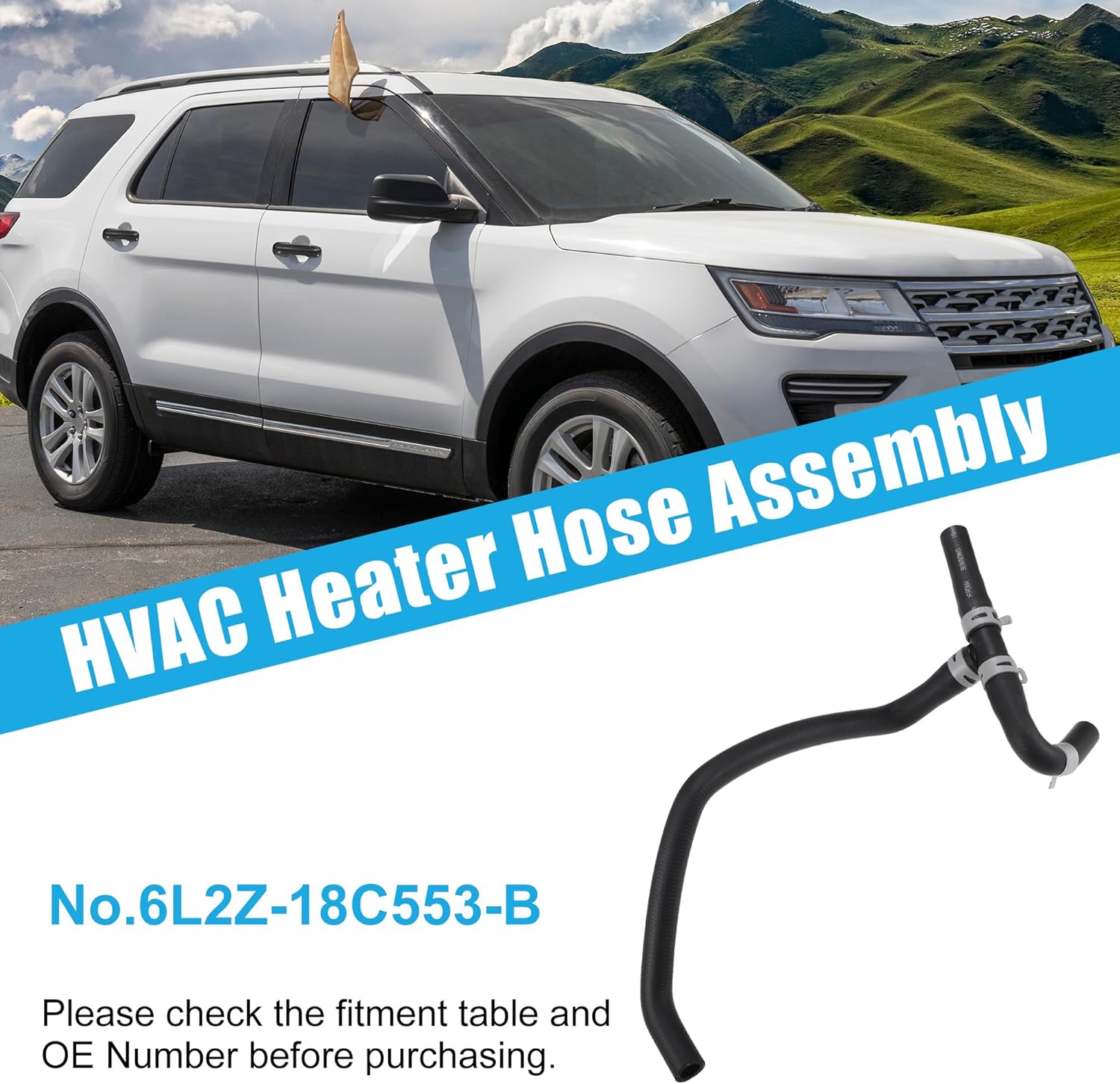 X AUTOHAUX HVAC Heater Hose Assembly for Ford Explorer 4.0L V6 2006-2010 Heater Core Hose Replace 6L2Z-18C553-B