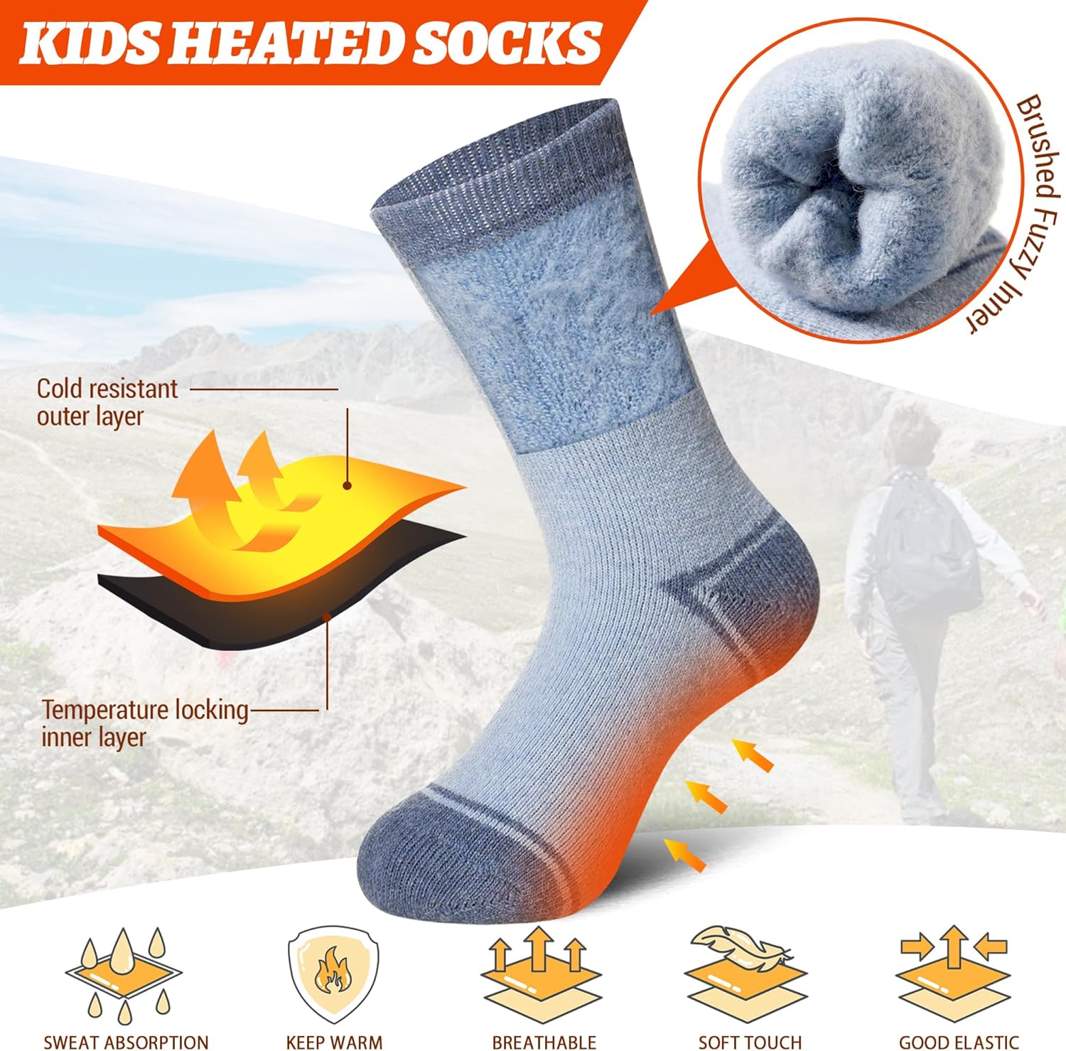 SeeyAN Kids Thermal Socks Merino Wool Ski Boot Winter Insulated Warm Hiking Thick Heated Socks For Boys Girls 4 Pairs - Image 2