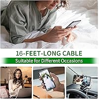 Vista 4 de Kuject - Cable Link USB 30 tipo A a C de 16 pies de largo compatible con Oculust Quest 2 cable para visor de realidad virtual de Oculus Quest 1 y 2