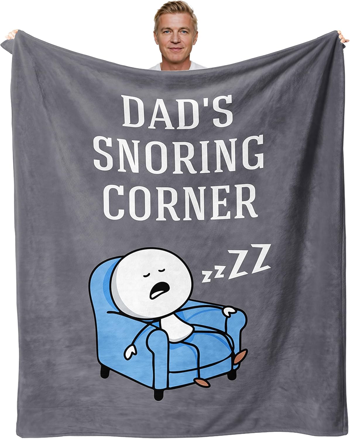 Blanket Gifts for Dad from Daughter/Son, Dad's Gift for Birthdays Christmas, Father’S Day Ideas, Birthday Gifts for Dad, Dad’S Snoring Corner Throw Blanket 60”X50”