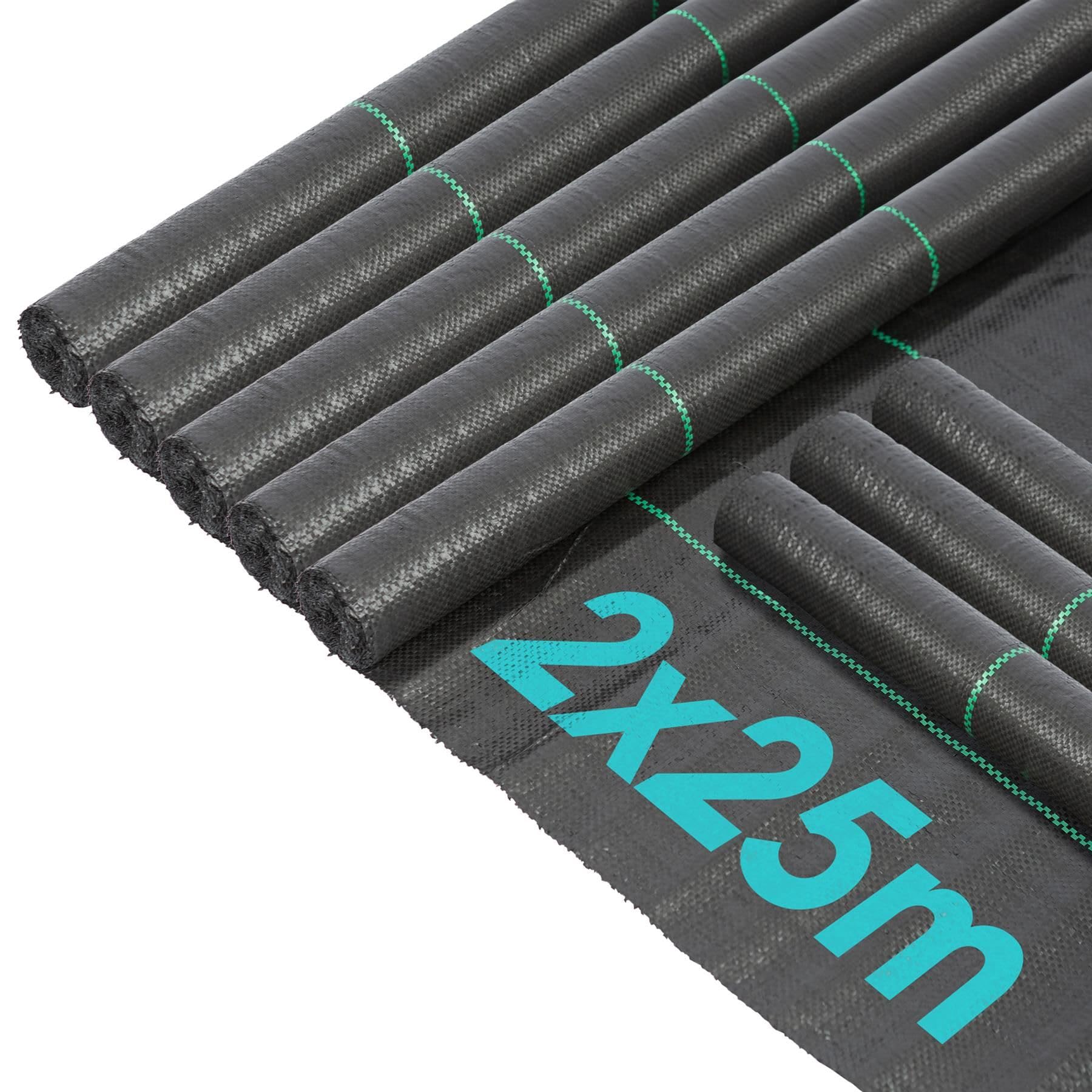 Harbour Housewares 1x Noir 4m x 100m 110gsm Membrane de Contrôle des Mauvaises Herbes - À Toute épreuve Plastique Jardin Tissu Herbe Couverture de Sol Doublure Barrière Feuille Rouler