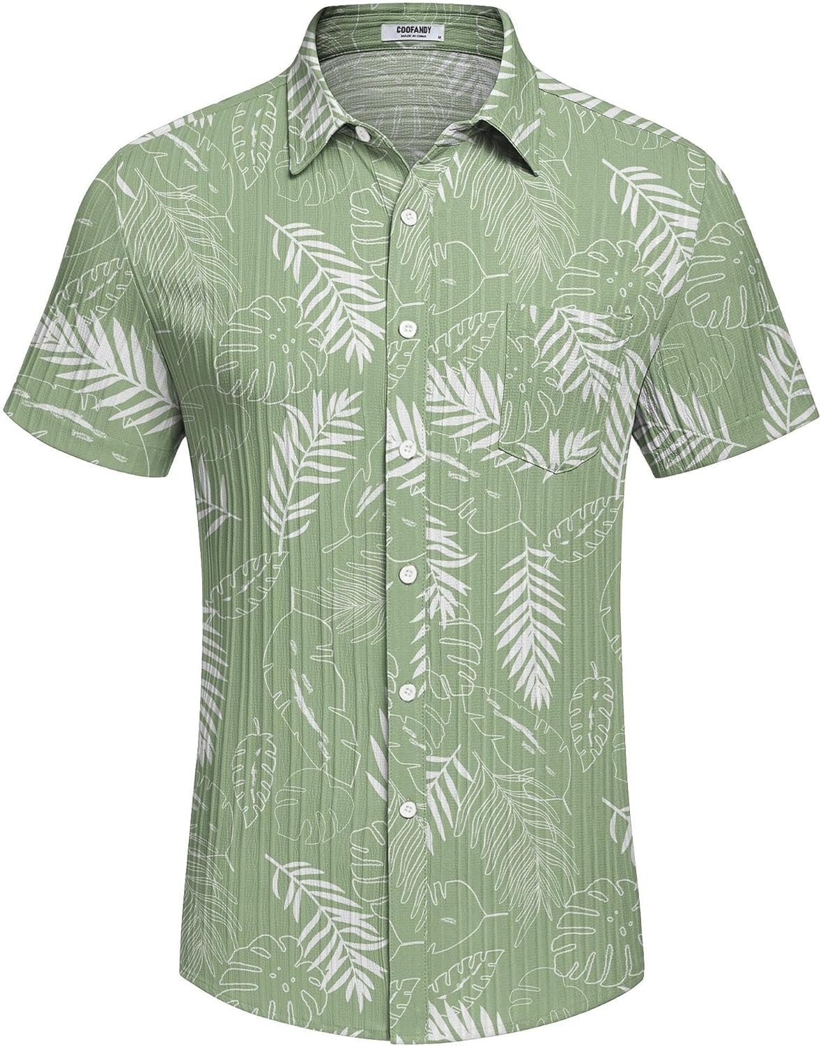 COOFANDY Men's Casual Button Down Shirts Short Sleeve Textured Summer Beach Shirt with Pocket - Image 4